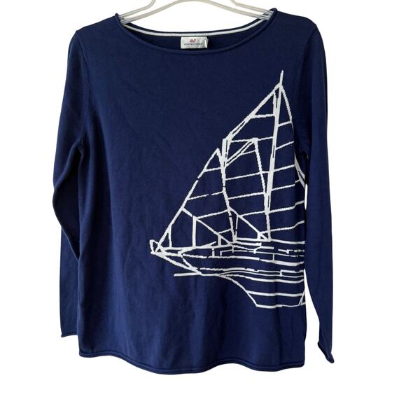 Vineyard Vines Sweaters - Vineyard Vines Blue White Sailing Crewneck sweater size M